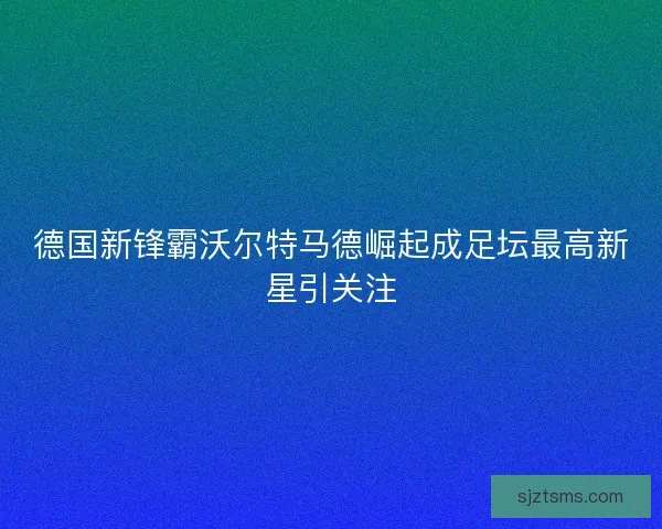 德国新锋霸沃尔特马德崛起成足坛最高新星引关注