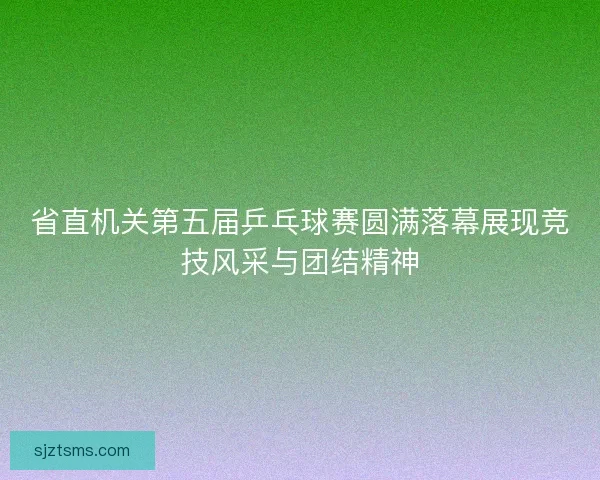 省直机关第五届乒乓球赛圆满落幕展现竞技风采与团结精神